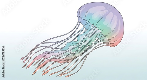 Jellyfish with Pastel Colors.