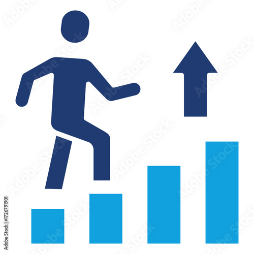 Improvement Flat Blue Icon