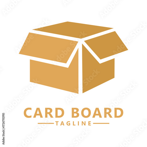 Cardboard box logo template design