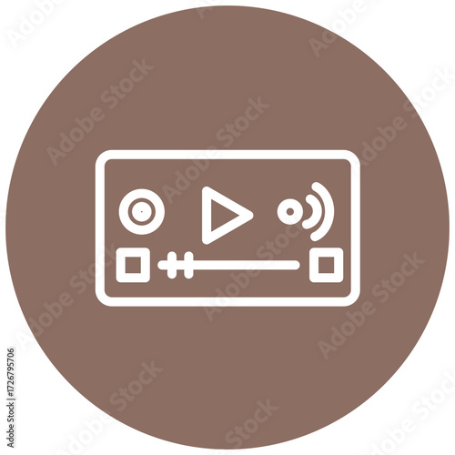 Audio Player line icon style
