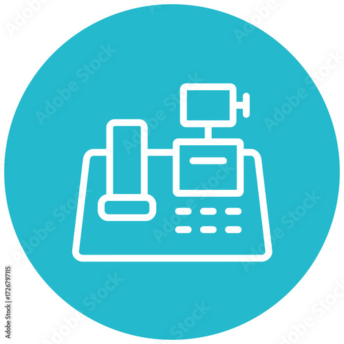 Cash Register line icon style