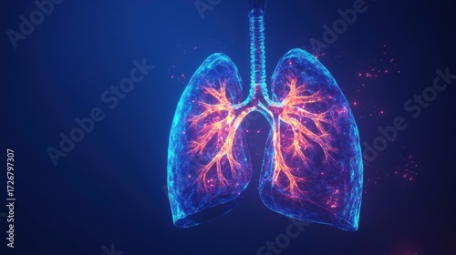 Fototapeta Naklejka Na Ścianę i Meble -  Abstract Lungs with red human bronchial tree structure. Lungs anatomy,left and right bronchus, bronchioles,Medicine cure tuberculosis, pneumonia, asthma. Abstract health care medical concept.