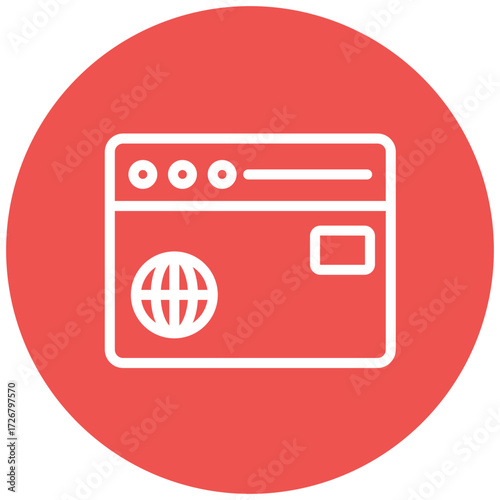 Web Browser Line Icon Style