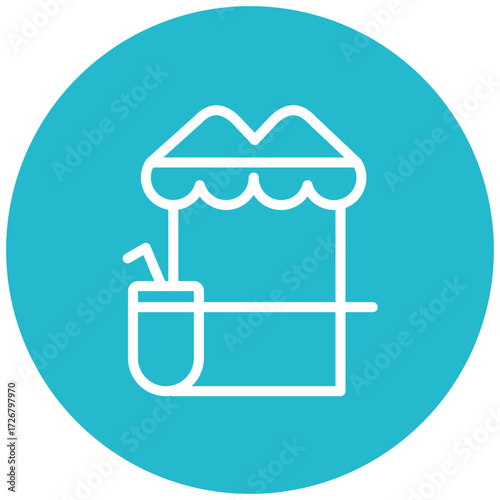 Drinks Stall Line Icon Style