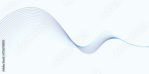Flowing particles wave pattern colorful gradient blue purple pink isolated on white background.