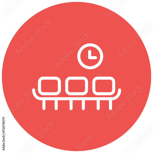 Waiting Room Line Icon Style