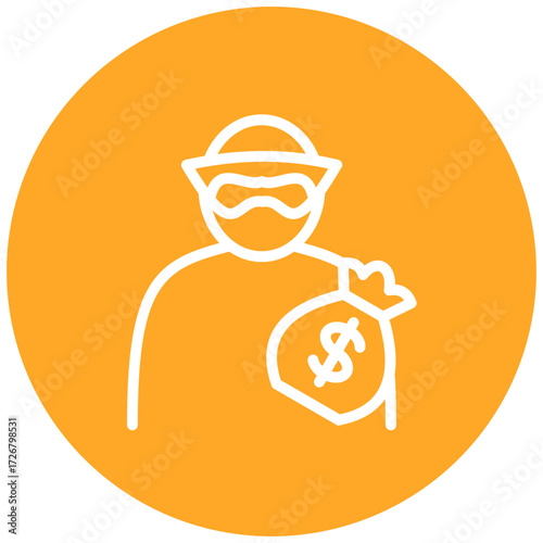 Thief Line Icon Style