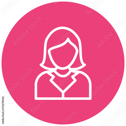 Lady Lawyer Line Icon Style