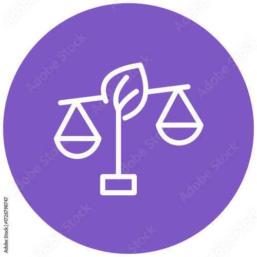 Environmental Law Line Icon Style