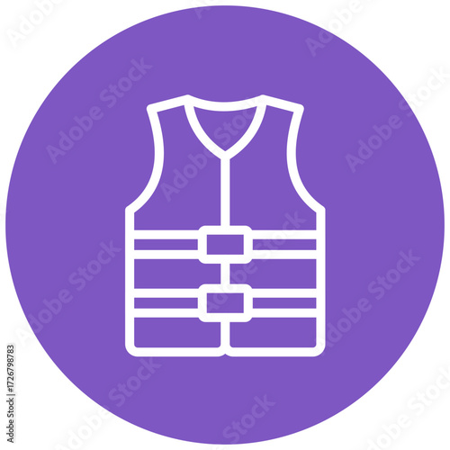Life Vest Line Icon Style