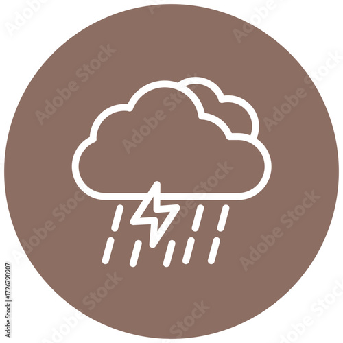 Rainy Line Icon Style