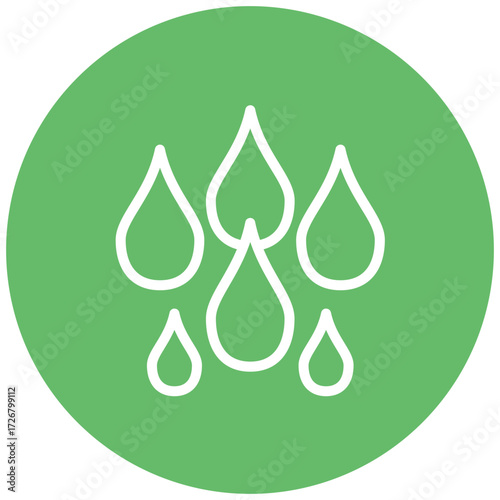 Water Drops Line Icon Style