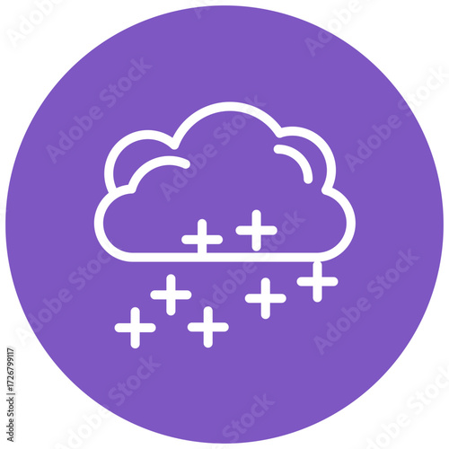 Snowstorm Line Icon Style