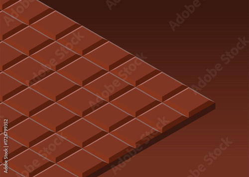 Chocolate bar design element, 3D isometric