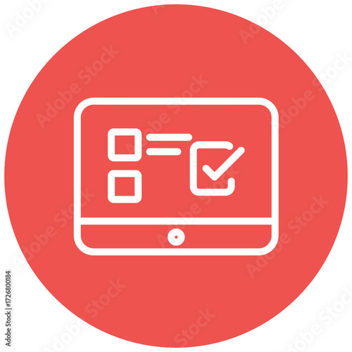 Online Survey Line Icon Style