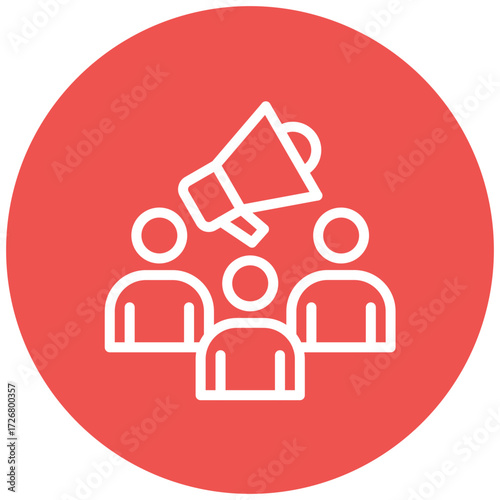 Public Relations Line Icon Style