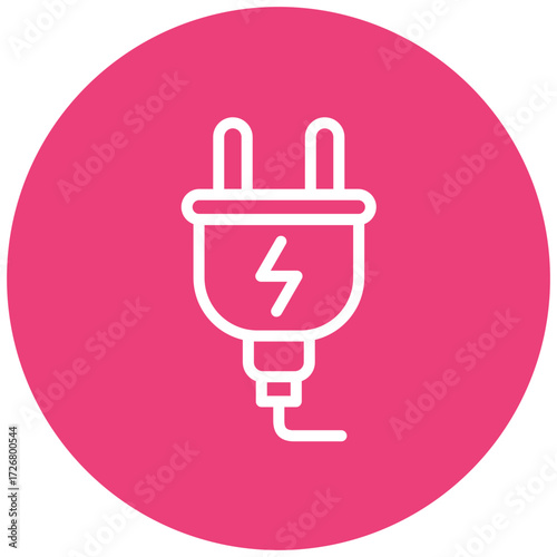 Power Plug Line Icon Style