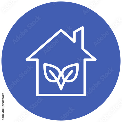 Eco House Line Icon Style