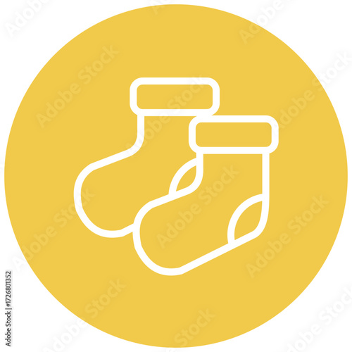 Socks Line Icon Style