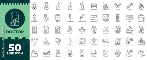 Doctor Icon Collection – Medical Staff, Healthcare Service, Hospital Illustrations