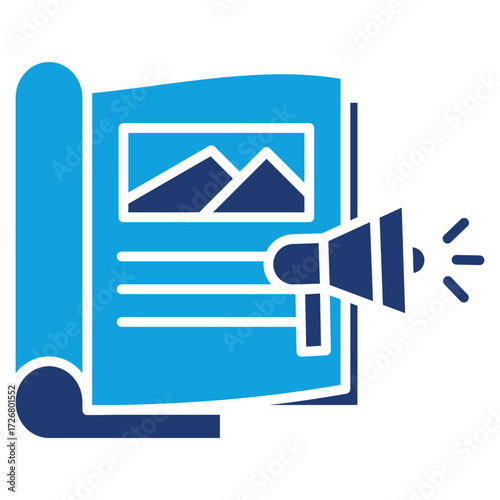 Magazine Flat Blue Icon