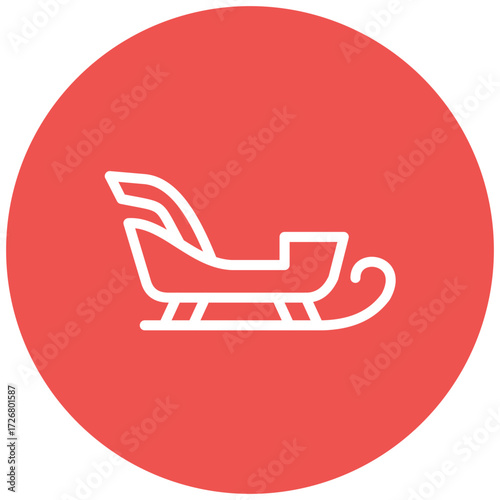 Sled Line Icon Style