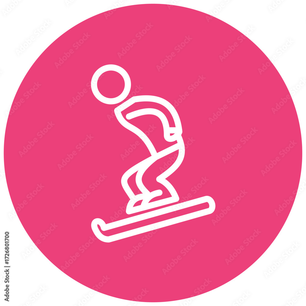 Obraz premium Ski Line Icon Style