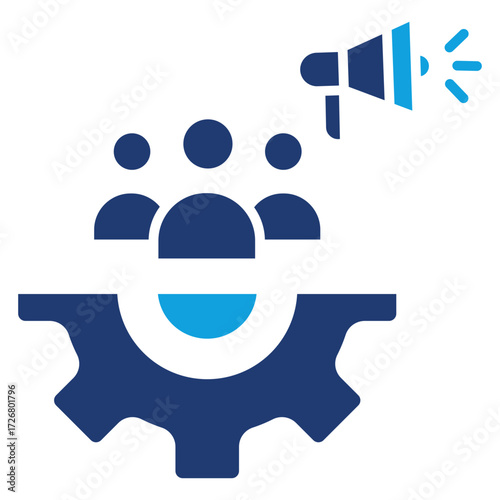 Marketing Team Flat Blue Icon