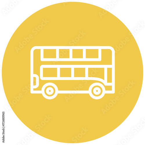 Double Decker Line Icon Style