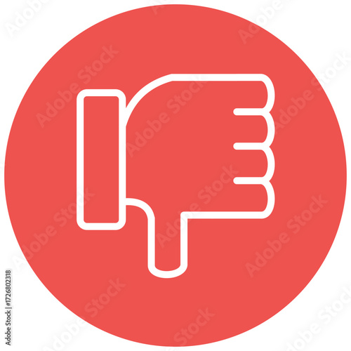 Dislike Line Icon Style