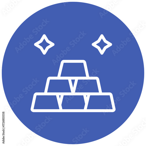 Gold Ingots Line Icon Style