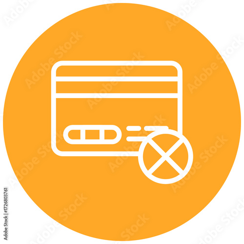 Card Blocked Line Icon Style