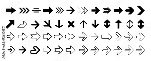 Collection of Diverse Arrow Icons and Symbols