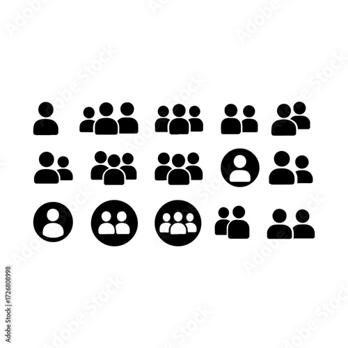 People icon set in trendy flat style. Persons symbol infographics website design, logo, app, UI isolated – for stock