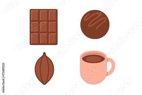 Delicious chocolate treats and warm beverage captured in a delightful arrangement