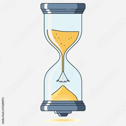 Time lapse concept hourglass measuring sand falling down to represent the passage of time and its precious nature