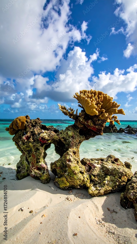 Fototapeta premium Coral reef on a tropical beach