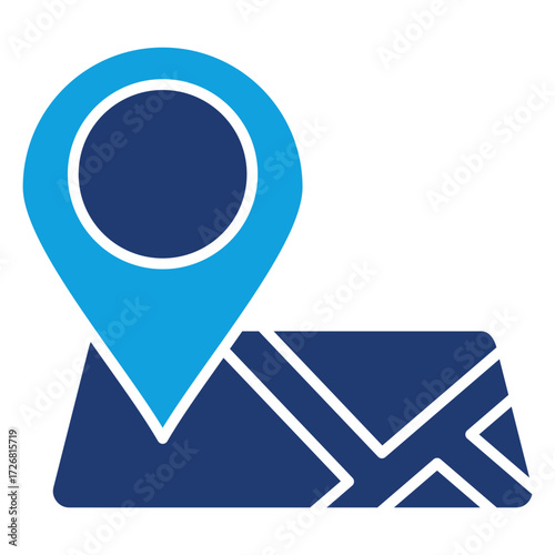 Street Map Flat Blue Icon