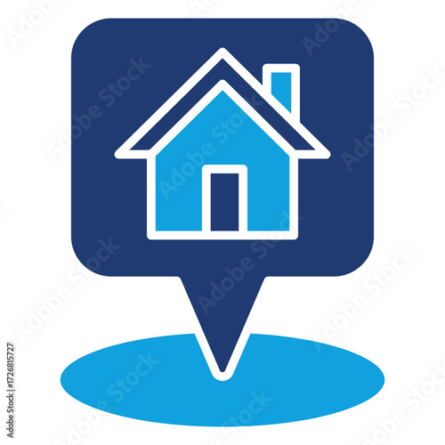 Address Flat Blue Icon