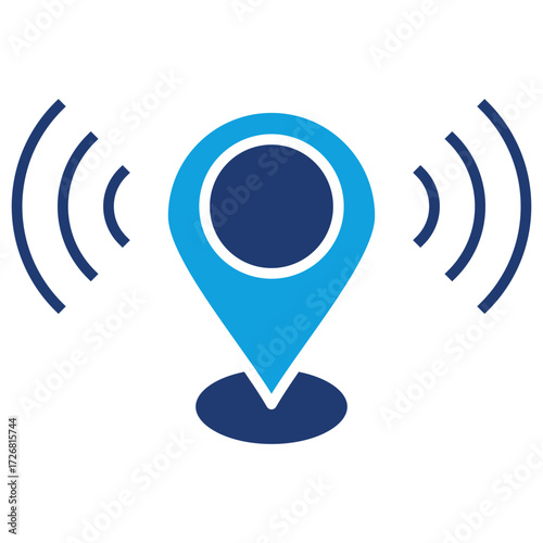 Live Location Flat Blue Icon