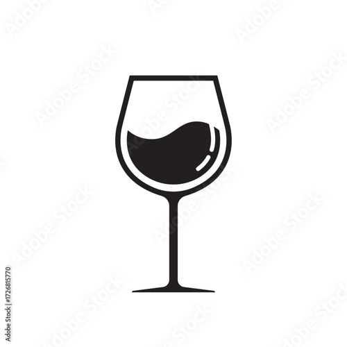 Wine glass icon vector symbol template