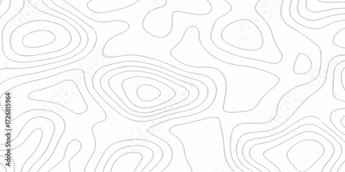 Topographic map background geographic line map with seamless ornament design. The black on white contours vector topography stylized height of the lines map.