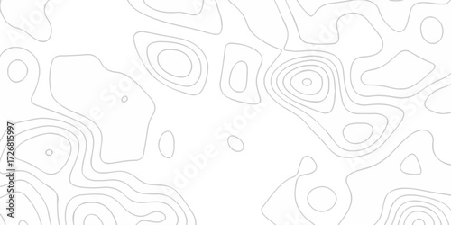 Topographic map background geographic line map with seamless ornament design. The black on white contours vector topography stylized height of the lines map.