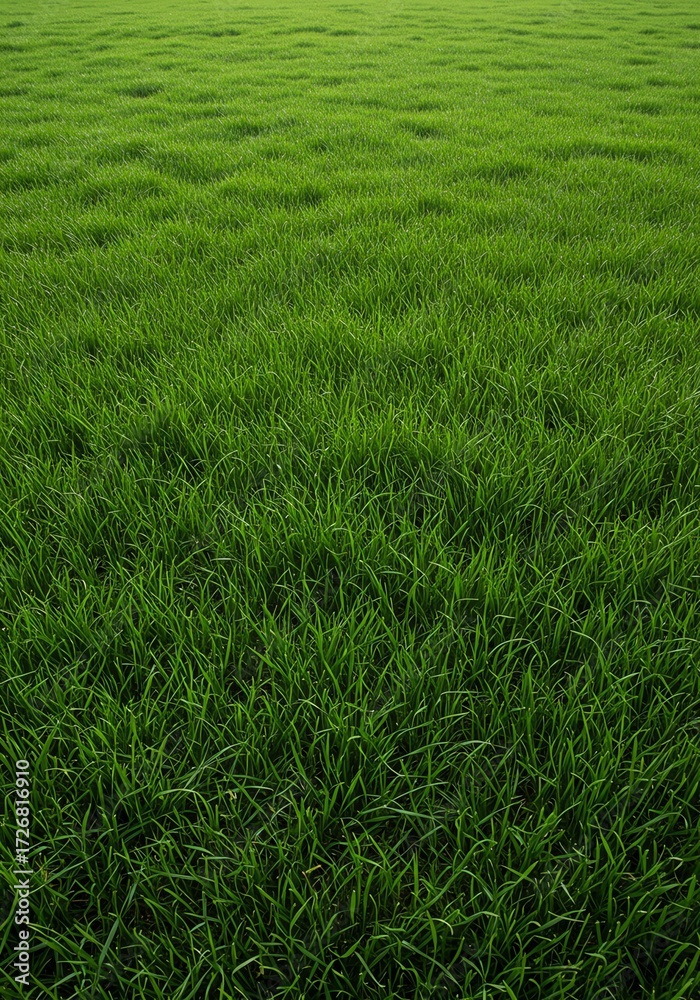 Obraz premium Lush Green Grass Field with Dense Fresh Vegetation in Natural Outdoor Setting