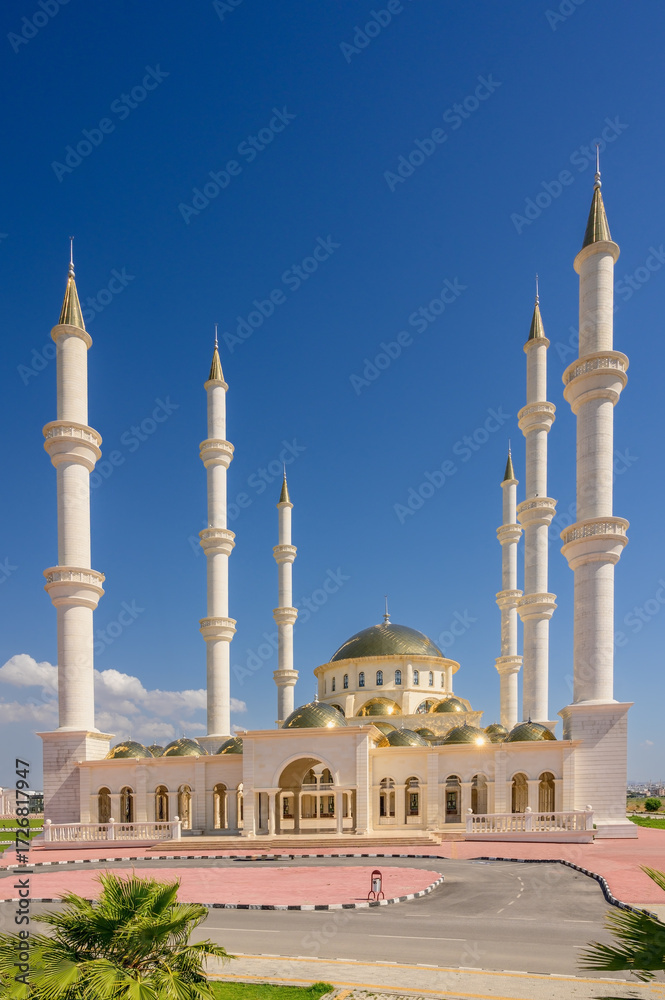 Obraz premium Iconic Hala Sultan Camii mosque Northern Cyprus travel shot