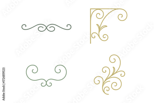Intricate decorative flourishes designed for enhancing artistic projects and designs