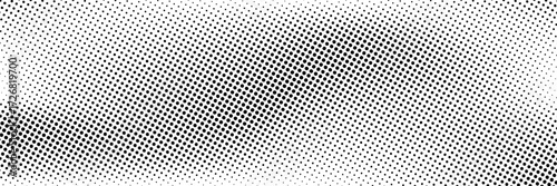 Grunge halftone gradient background. Faded grit noise texture. White and black sand wallpaper. Retro pixelated backdrop. Anime or manga style comic overlay. Vector graphic design textured template