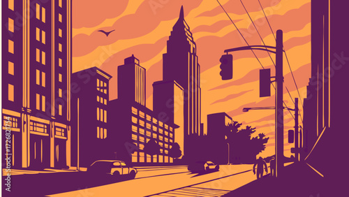 Pittsburgh skyline vector art deco cityscape suitable for travel brochures, website banners, and urbanthemed designs. Modern, detailed, professional.