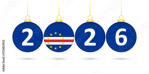 Cape Verde Flag Christmas Balls 2026 Decoration.