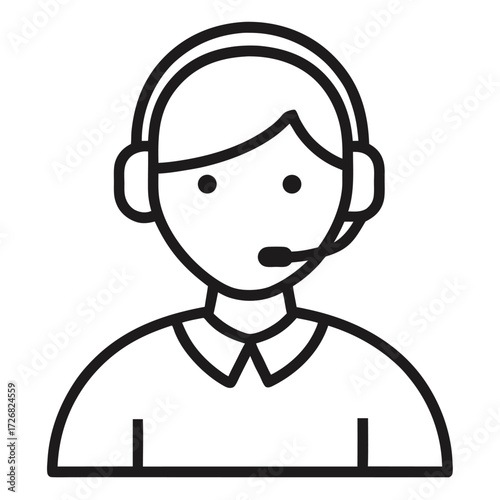 Customer Support Operator Icon – Vector Illustration